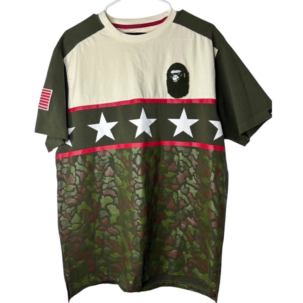 MAKOBI T-Shirt Monkey Camoflauge Ape Green Camo‎ XL Flag Shirt All Over Print